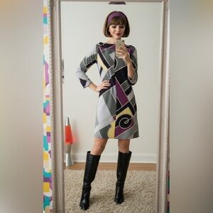 Laundry by Design Mod 60s Geometric Shift Dress Size 6